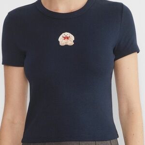 aritzia sunday best baby tee navy